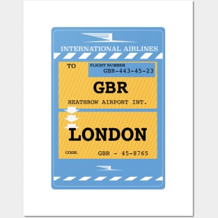 Great Britain Plane ticket Posters and Art